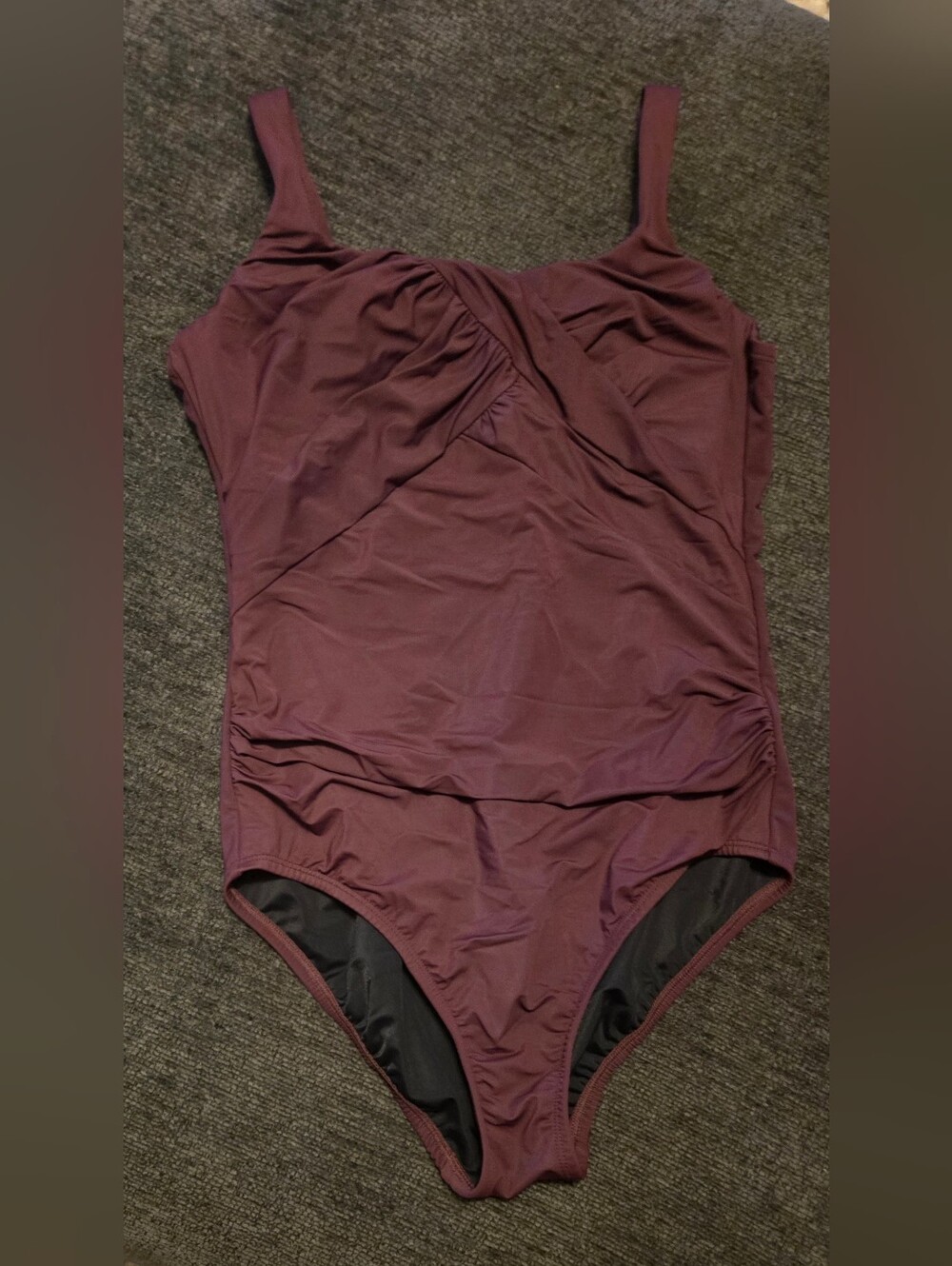 Lands' End Plum One-Piece Swimsuit. Size 12D